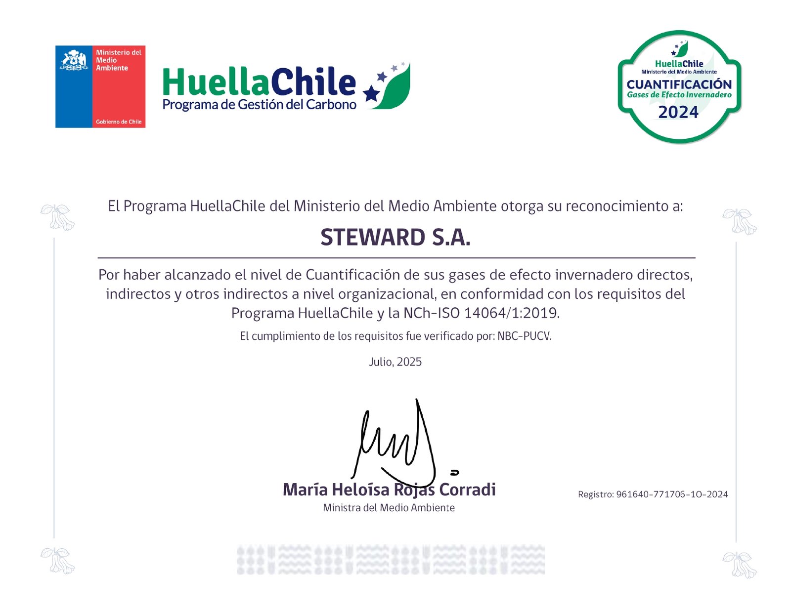 Diploma HuellaChile – Steward